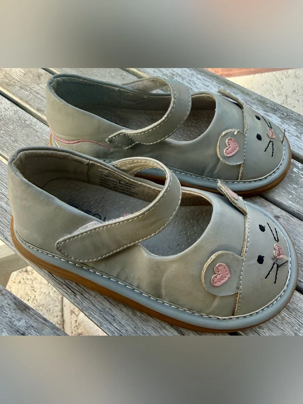 WEE SQUEAK TODDLER SQUEAKY MARY JANE SHOES MOUSE SIZE 9 (3-3.5yrs.)